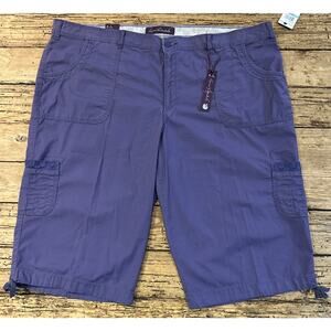 Gloria Vanderbilt Women’s Purple Knee Length Cargo Style Pants Size 20W NWT